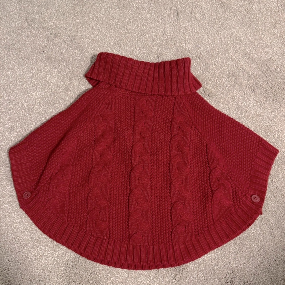 Carters cable knit sweater poncho/cape